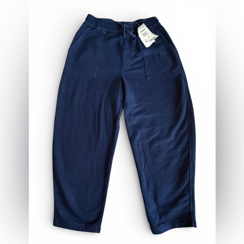 NWT! Lee Women Navy Cotton Workwear Barrel Pants Stretch Waist and large Pockets